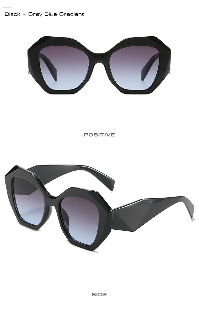 Retro Oversized Irregular Polygon Women's Sunglasses