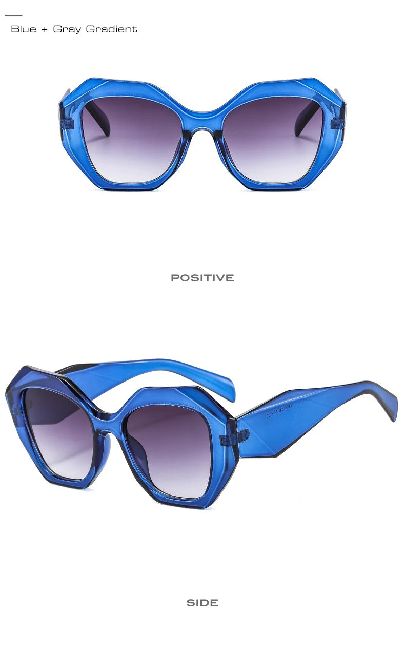 Retro Oversized Irregular Polygon Women's Sunglasses