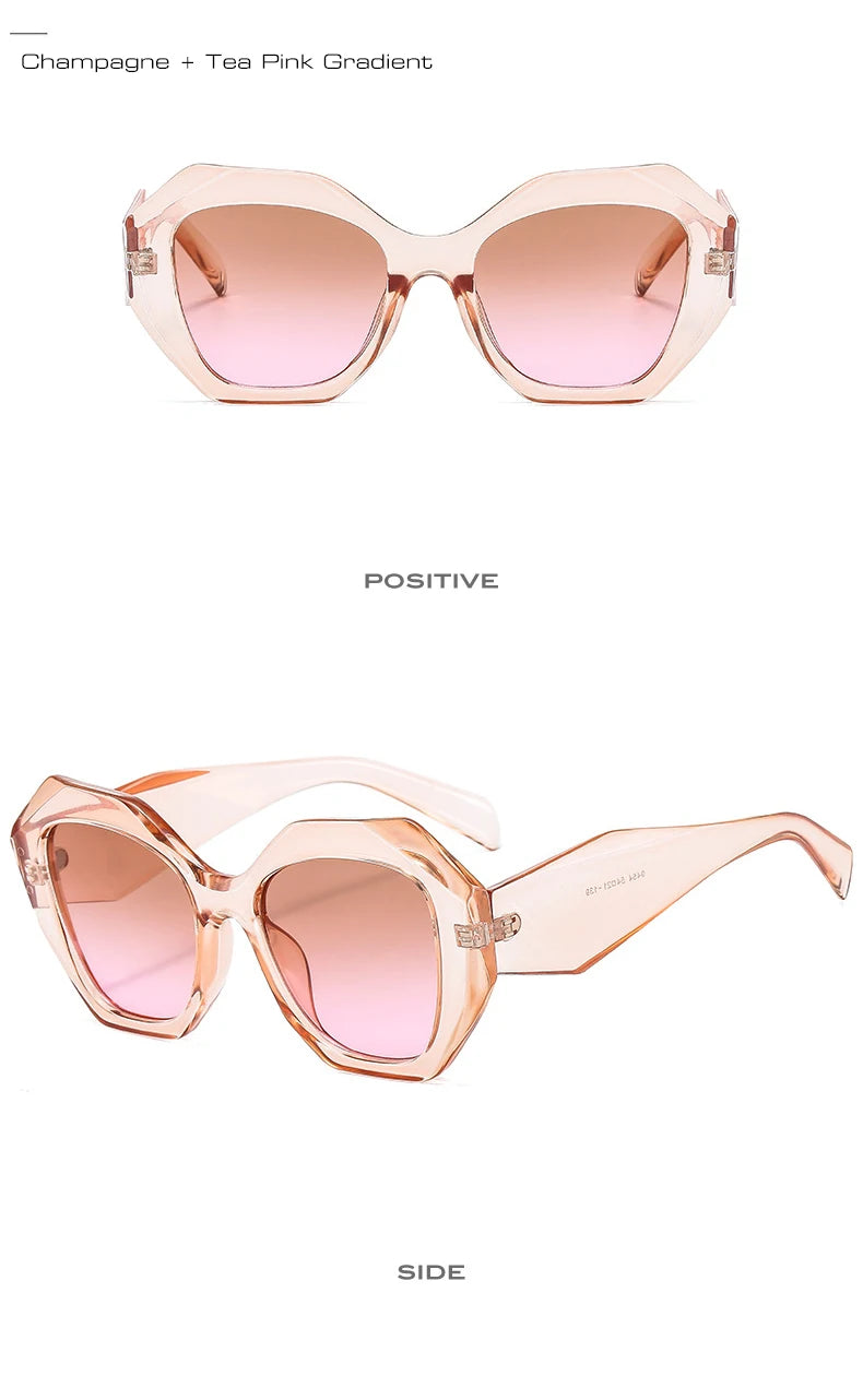 Retro Oversized Irregular Polygon Women's Sunglasses