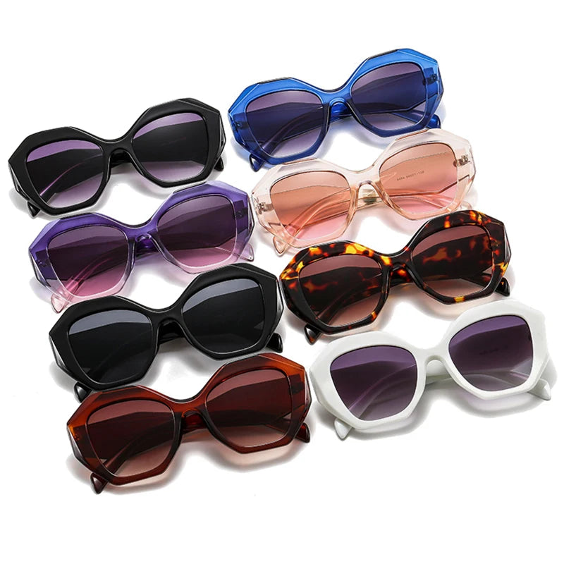 Retro Oversized Irregular Polygon Women's Sunglasses