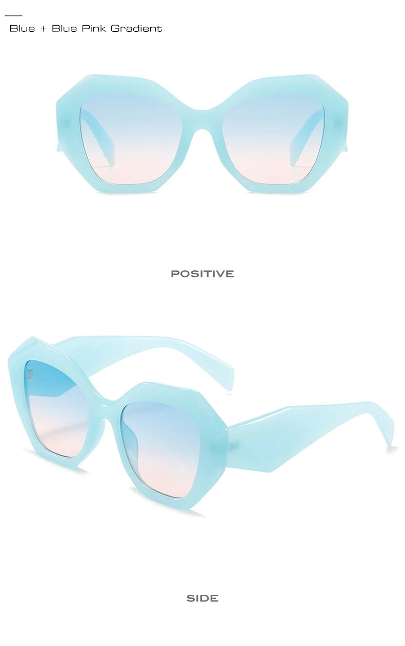 Retro Oversized Irregular Polygon Women's Sunglasses