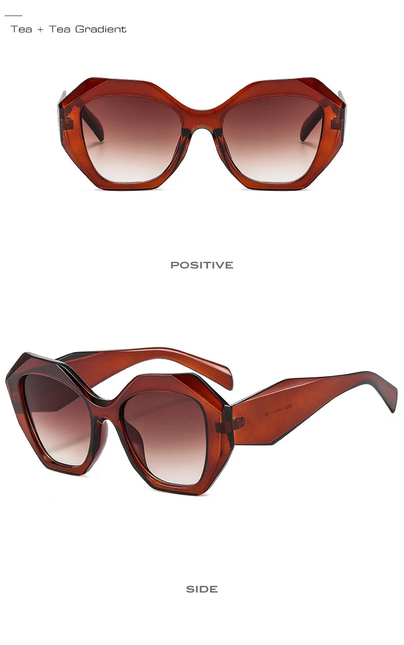 Retro Oversized Irregular Polygon Women's Sunglasses