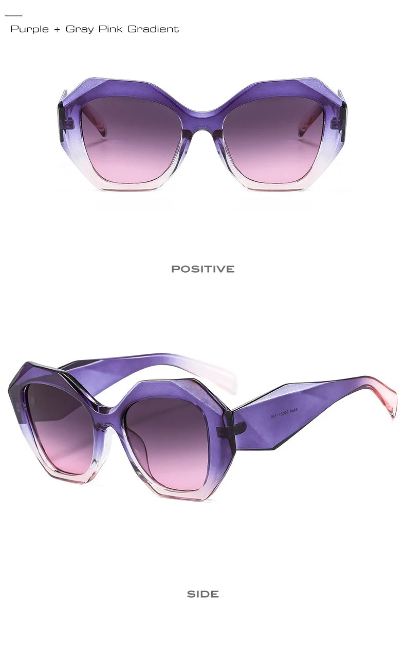 Retro Oversized Irregular Polygon Women's Sunglasses