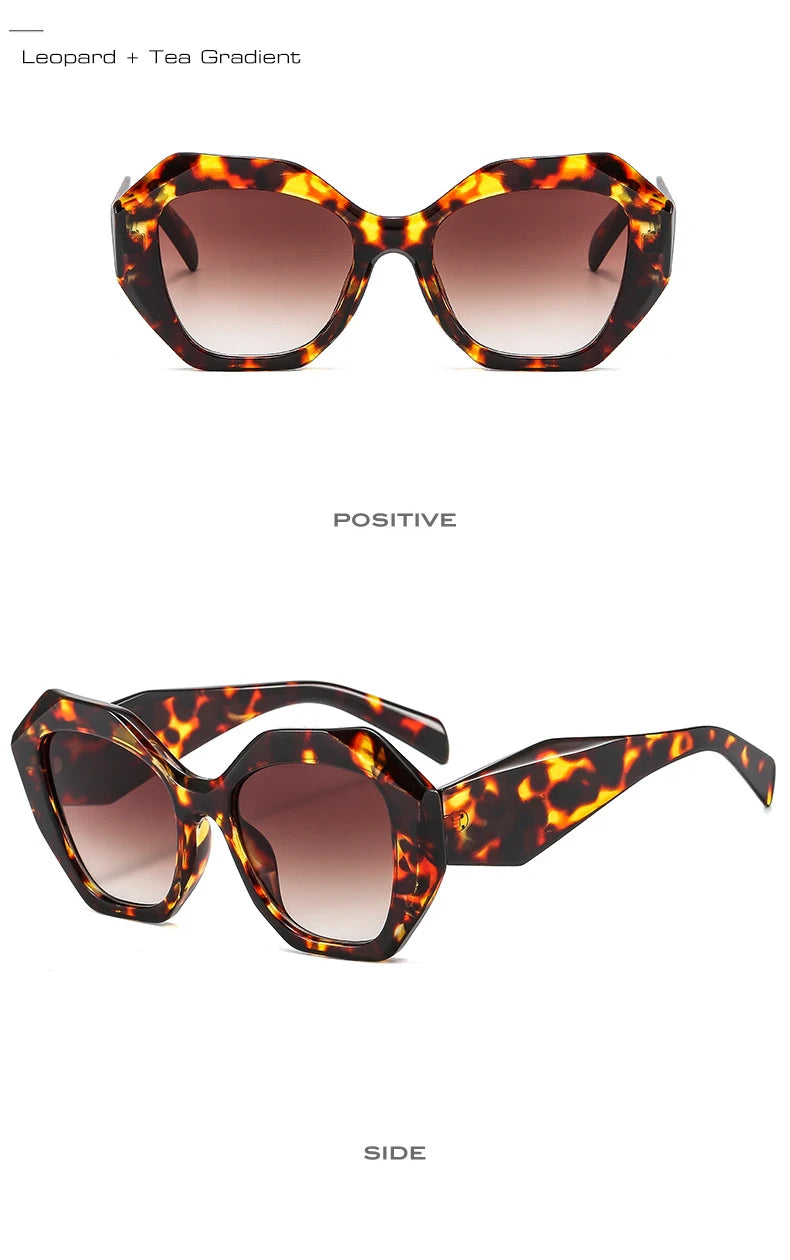 Retro Oversized Irregular Polygon Women's Sunglasses