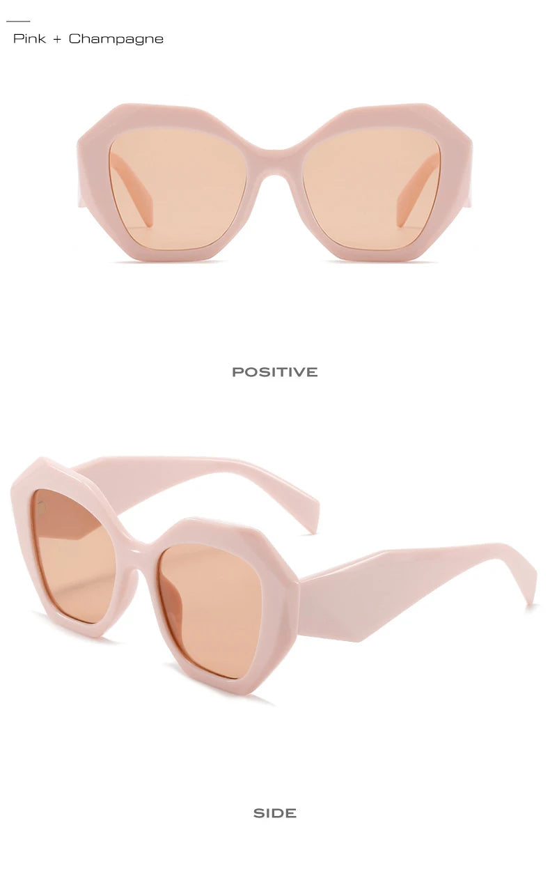 Retro Oversized Irregular Polygon Women's Sunglasses