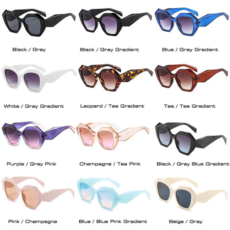 Retro Oversized Irregular Polygon Women's Sunglasses