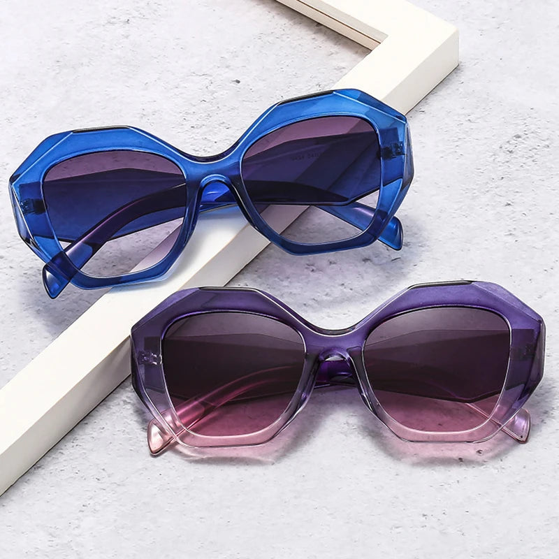 Retro Oversized Irregular Polygon Women's Sunglasses