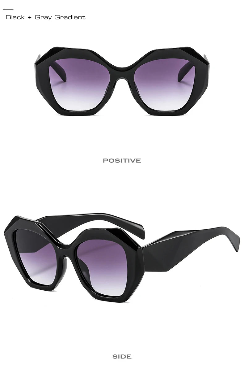 Retro Oversized Irregular Polygon Women's Sunglasses