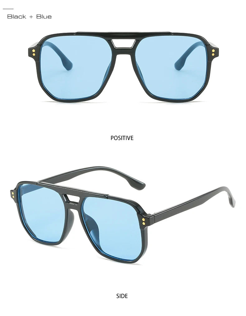Unisex Double Bridge – Retro Design & Gradient Lenses