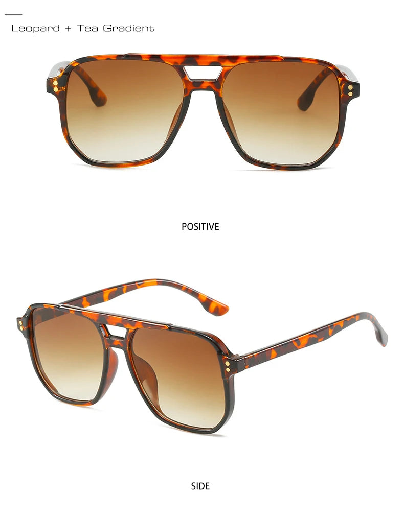 Unisex Double Bridge – Retro Design & Gradient Lenses