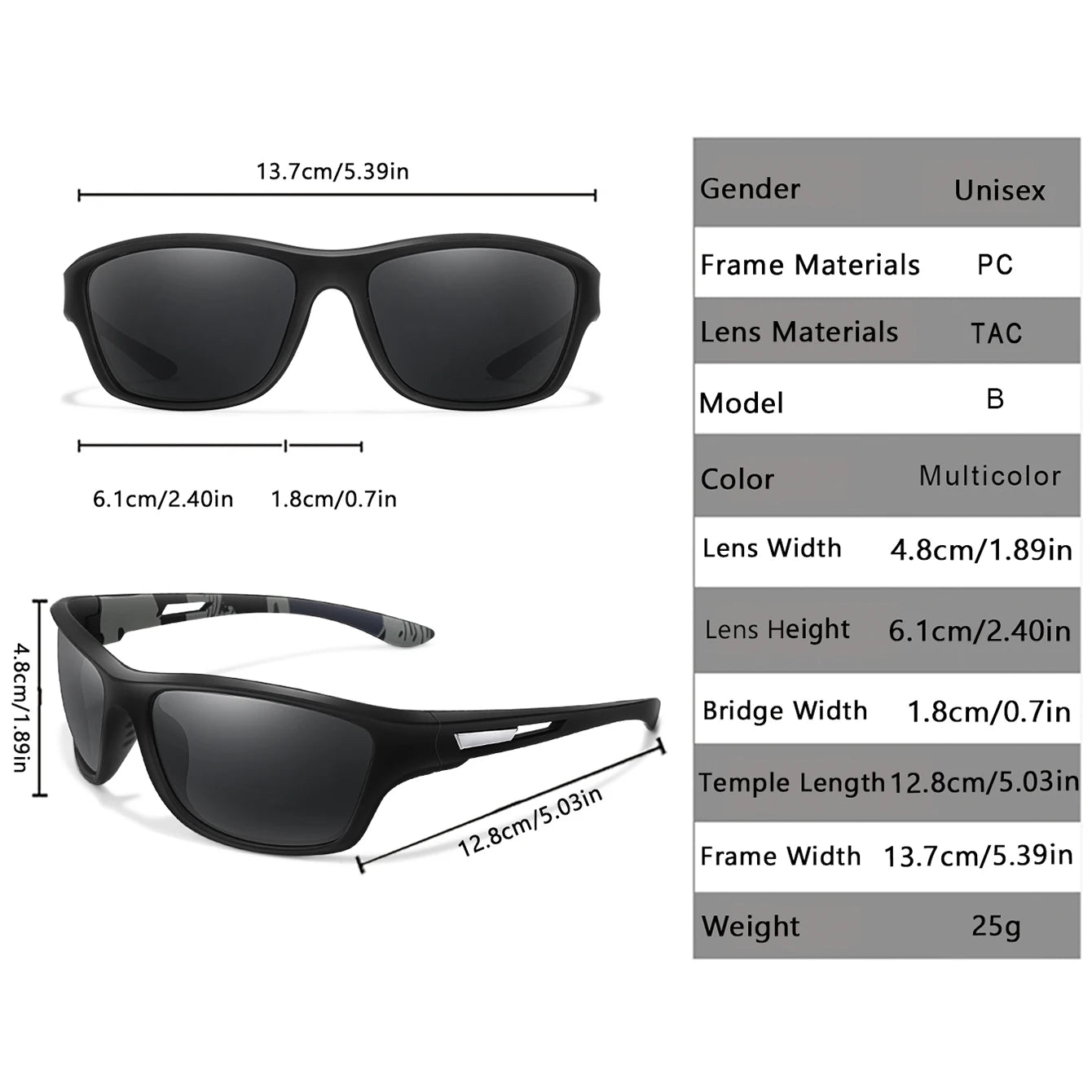 Men's Polarized Fishing Sunglasses for Men and Women, Cycling, Driving, Hiking, Anti-glare UV400 Eyewear with TAC Lens, 1 pc