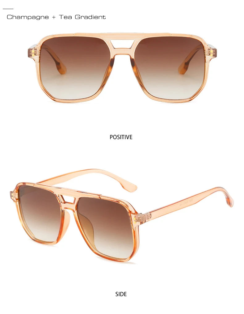 Unisex Double Bridge – Retro Design & Gradient Lenses