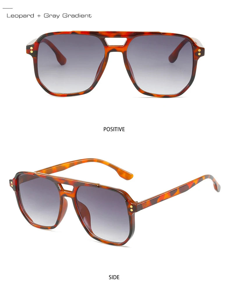 Unisex Double Bridge – Retro Design & Gradient Lenses