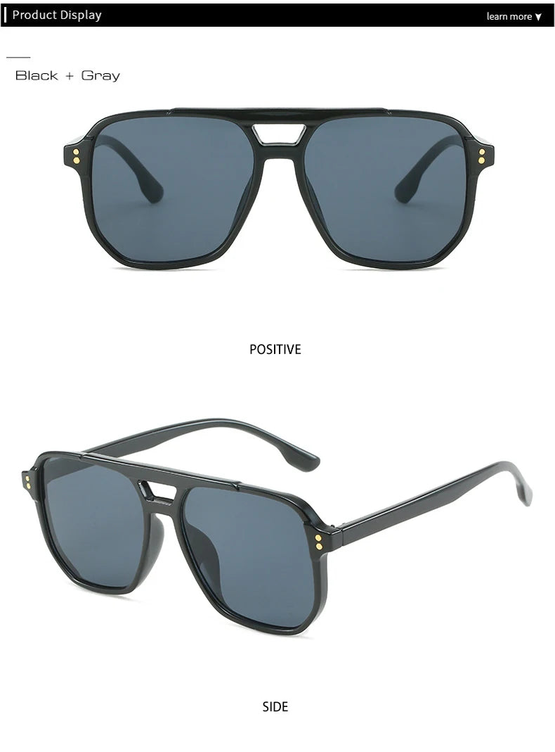 Unisex Double Bridge – Retro Design & Gradient Lenses