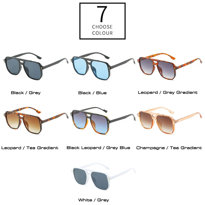 Unisex Double Bridge – Retro Design & Gradient Lenses
