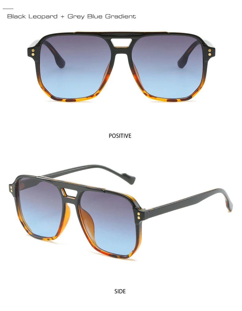 Unisex Double Bridge – Retro Design & Gradient Lenses